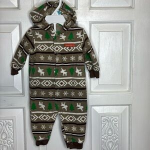 Child Of Mine Moose  One Piece Snap Up Pjs  Size 3-6 Months
